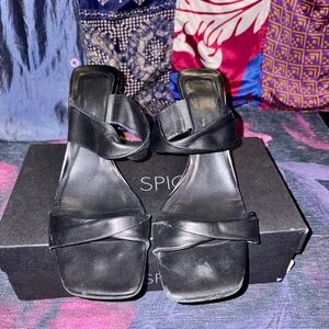 Via Spiga Black Heeled Sandals